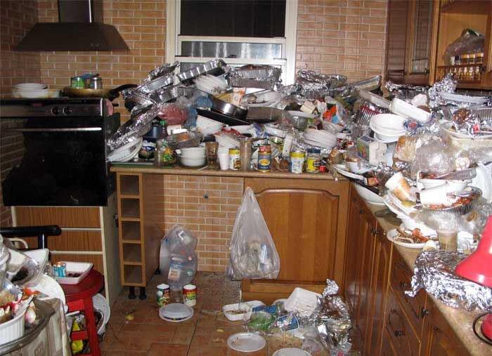 Hoarder Kitchen Filled with Garbage
